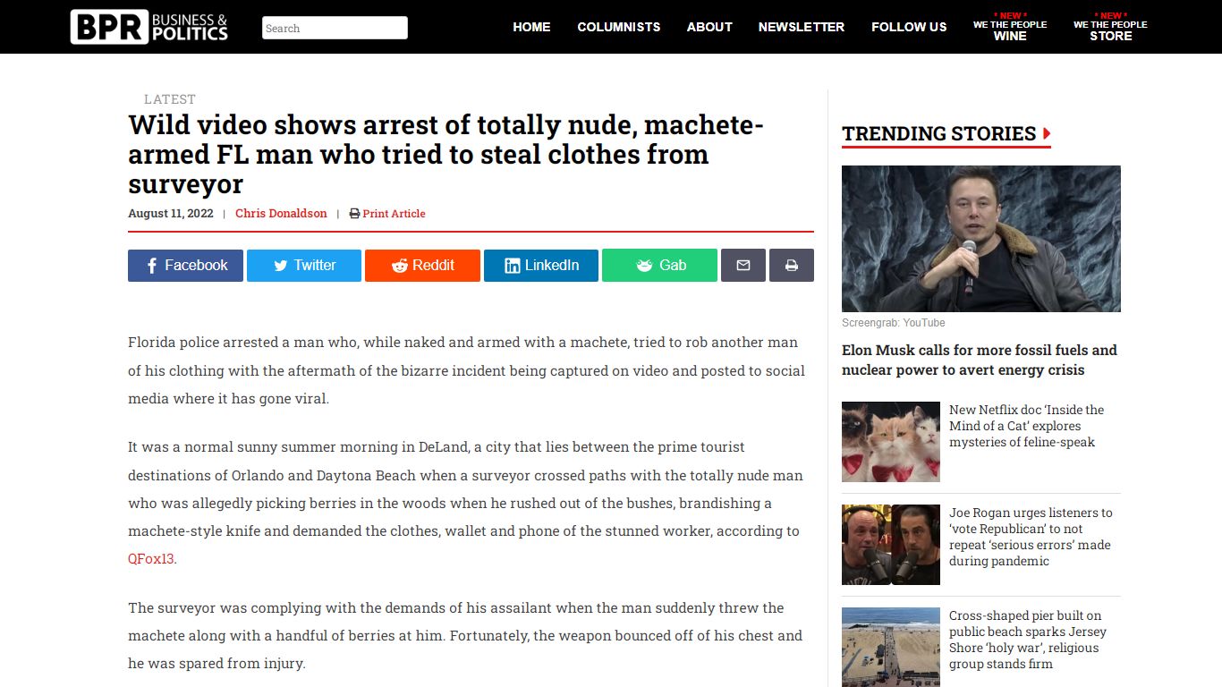 Wild video shows arrest of totally nude, machete-armed FL man who tried ...